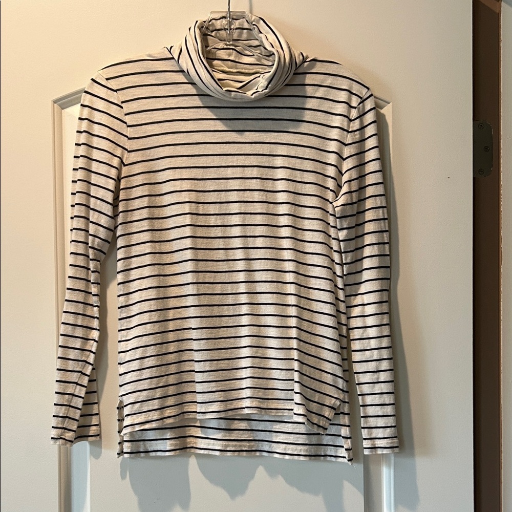 Madewell Striped Turtleneck Long Sleeve Top